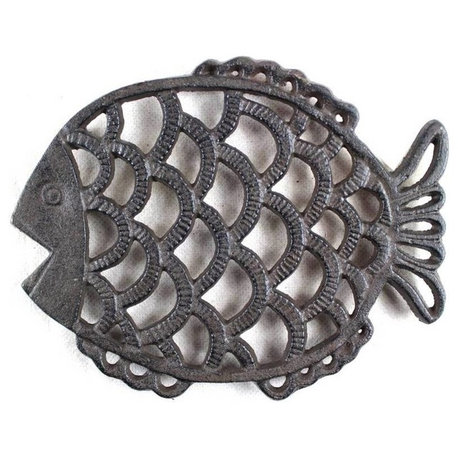 Cast Iron Big Fish Trivet, 8"