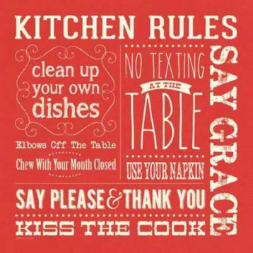 Kitchen Rules - Red Square Print