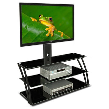 Mount-It! TV Stand With Mount and Storage Shelves, Entertainment Center