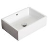 20-in. W x 14-in. D Above Counter Rectangle Vessel In White Color