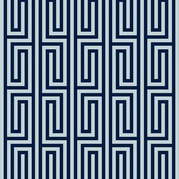 Casart coverings - Light / Dark Blue Mini Maze - Custom Printed Removable Wallpaper - Wallpaper