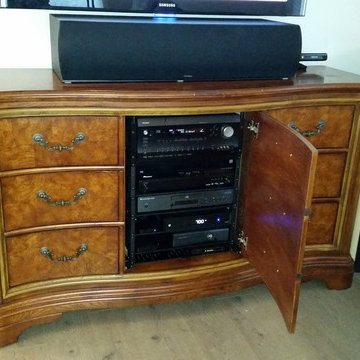 Custom AV Rack in Dresser
