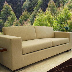 Metaphor | Contemporary Upholstered Sofa with Leg Accents in Steel - Sofas