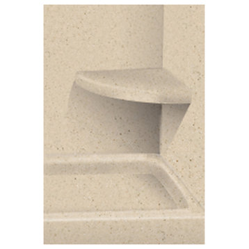 14"x14" Solid Surface Wall-Mount Corner Decor Shower Seat, Matrix Khaki