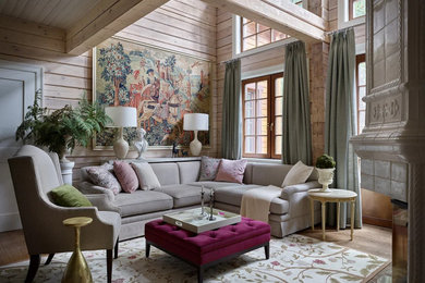 Elegant living room photo in Moscow