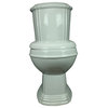 Dual Flush Round Front Two-Piece Toilet with No-Slam Seat White China