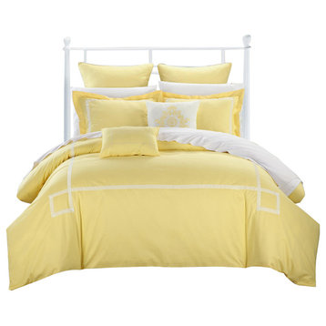 Woodford Yellow 7 Piece Embroidered Comforter Bed In A Bag Set