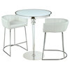 Chintaly Imports Denise Metal Pub Set with Counter Table & 2 Stools in White