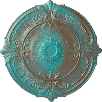 39 1/2"OD x 2 1/2"P Attica Ceiling Medallion, Copper Green Patina