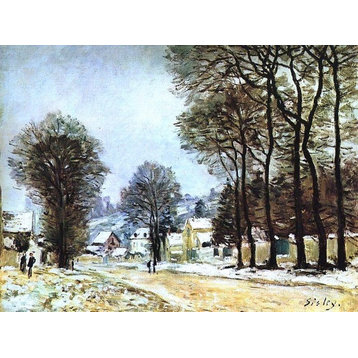 Alfred Sisley Snow at Louveciennes, 21"x28" Wall Decal Print