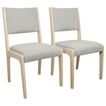 Ash Boucle Upholstered Side Chair, Gray, Set of 2
