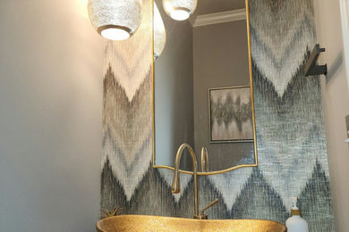 Example of a french country powder room design in New York