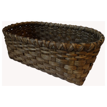 Hand Woven Basket, Dark Walnut