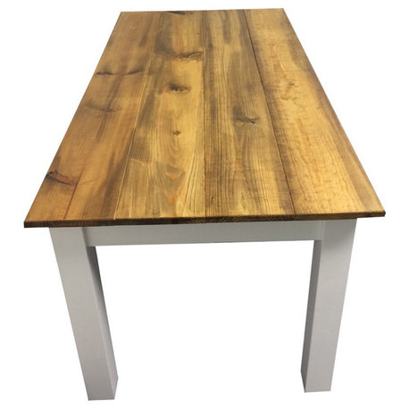 Barn Wood and White Farm Table, 42"