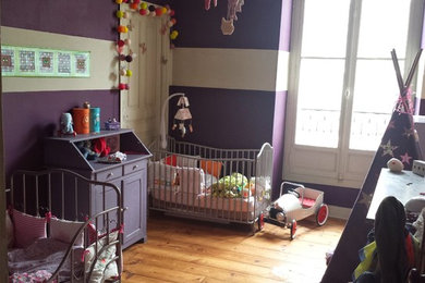 Design ideas for a shabby-chic style kids' bedroom in Other.