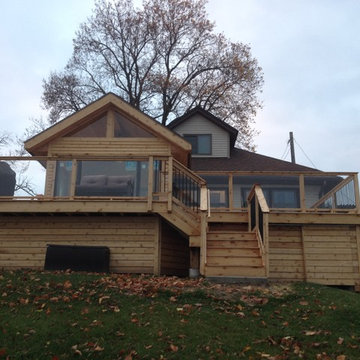 Chain O' Lakes Cedar Room Addition and Cedar Deck with Glass Railing