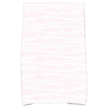 Rolling Waves, Geometric Print Hand Towel, Pink