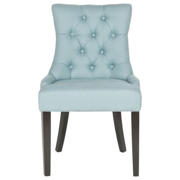 Carlene 19'' Tufted Ring Chair, Set of 2, Silver Nail Heads, Light Blue