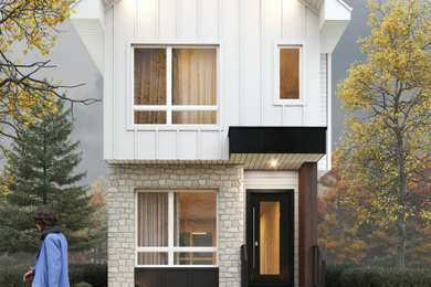 Example of a trendy exterior home design in Calgary