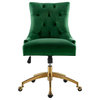 Regent Tufted Performance Velvet Office Chair, Gold Emerald