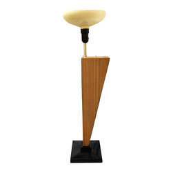 Angular Combed Wood Floor Lamp in the Style of Paul Frankl - Floor Lamps