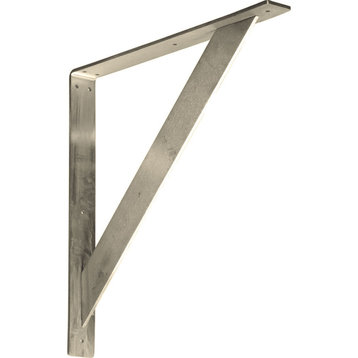 Traditional Bracket, Stainless Steel, 2Wx18"Dx18H, 2-Pack