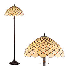 Lee Tiffany-Style 62" Floor Lamp, Bronze