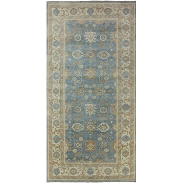 Hand Knotted Oriental Oushak Rug, 9'x18'3"