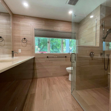 Master Bath- full tile floor & walls