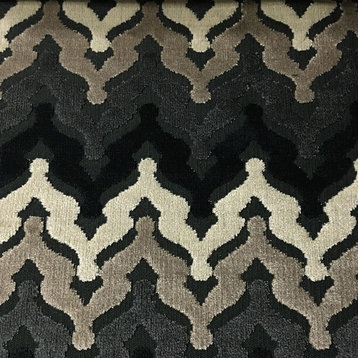Lennon Cut Velvet Upholstery Fabric, Domino