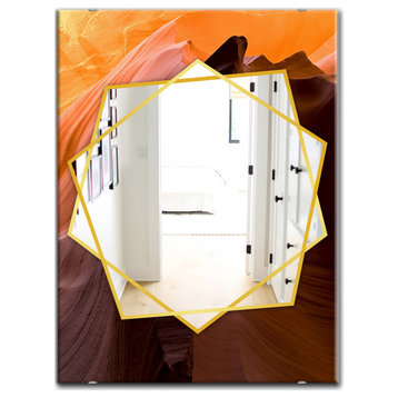 Designart Antelope Canyon Traditional Frameless Wall Mirror, 24x32