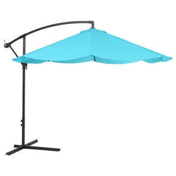Pure Garden Offset 10' Aluminum Hanging Patio Umbrella, Blue