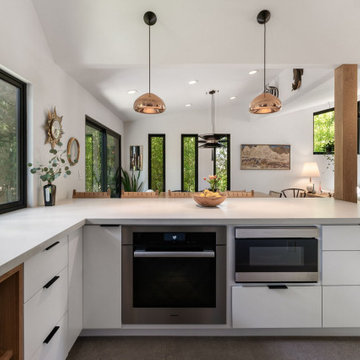 Kitchen island, copper pendants — Nixon II, Reno interior design by Find Design