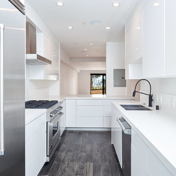Galley Kitchen With Window View at End of Run