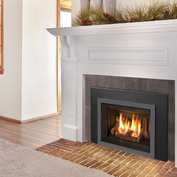 E20 Gas Fireplace - HD Log Set, Fluted Liner, and PC Borderview Surround