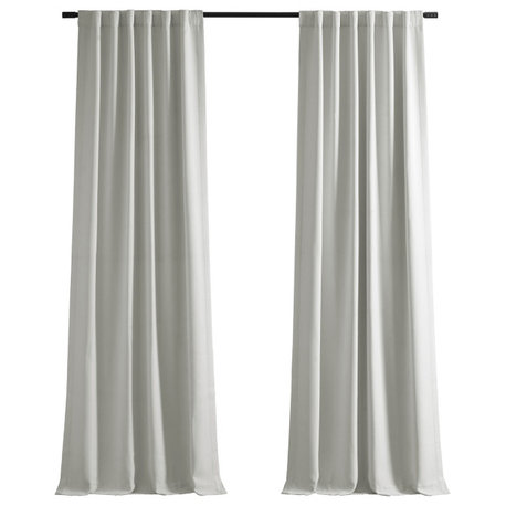 Chalk Off White Textured Bellino Room Darkening Curtain Single Panel, 50"x96"