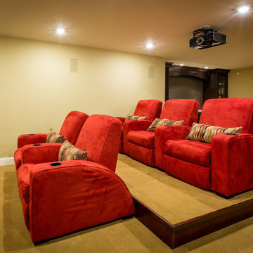 Media Room with Tiered Seating