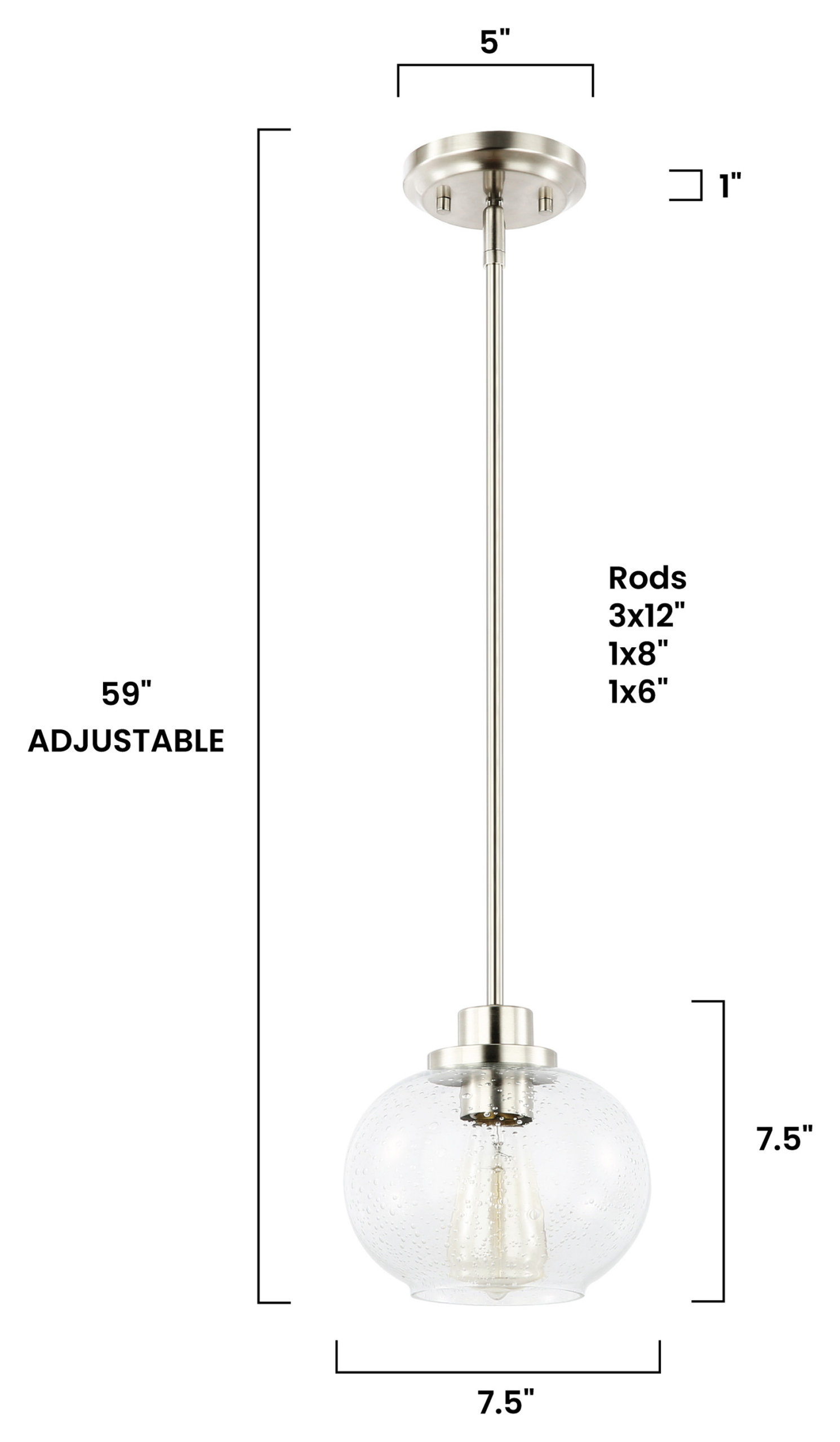 Comstock Seeded Glass Pendant Light