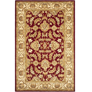 6' x 6' Round Safavieh Heritage Collection HG965A Handmade Traditional Oriental Premium Wool Area Rug Ivory Red 