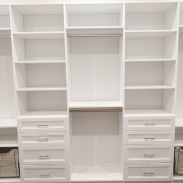 Master Bedroom Closet with a make up station, in Sugar Loaf, NY