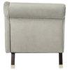 Karen Velvet Chaise With Pillow, Gray