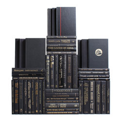 Booth & Williams - Modern Book Wall Set, Onyx/Gold, Set of 50 - Books