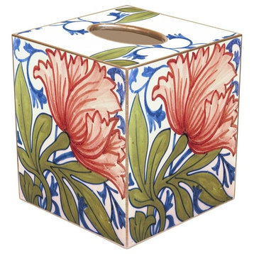 TB559-Delft Tile Poppy Tissue Box Cover
