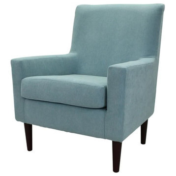 Modern Accent Chair, Removable Foam Seat Cushion and Track Arms, Twilight Blue