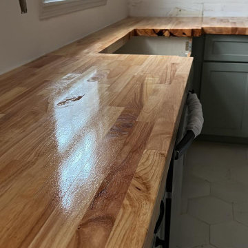 Kitchen Remodel – Custom Wood Countertops & Cabinet Refinishing
