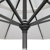 9' Grey Push-Button Tilt Crank Lift Aluminum Umbrella, Olefin, Kiwi