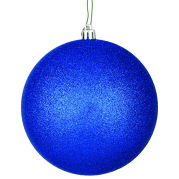 Vickerman N591231Dg 4.75" Midnight Blue Glitter Ball Ornament, 4 Per Bag