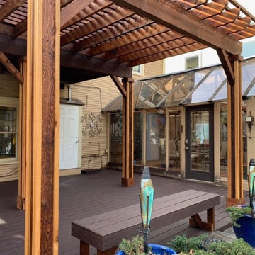 First and Second Floor Deck with Extended Pergola