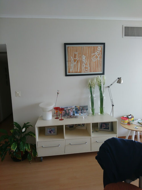 quick fix to art over buffet and table