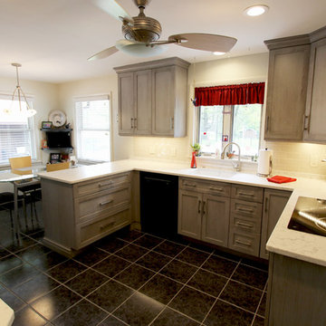 Grey Cabinets with White & Grey Quartz Countertop ~ Novelty, OH